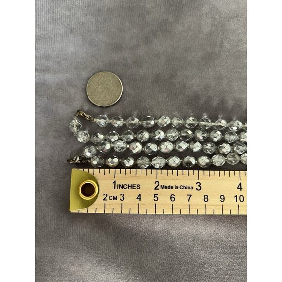 VTG Elegant Long Double-Strand Clear Crystal Bead Necklace - Picture 4 of 9